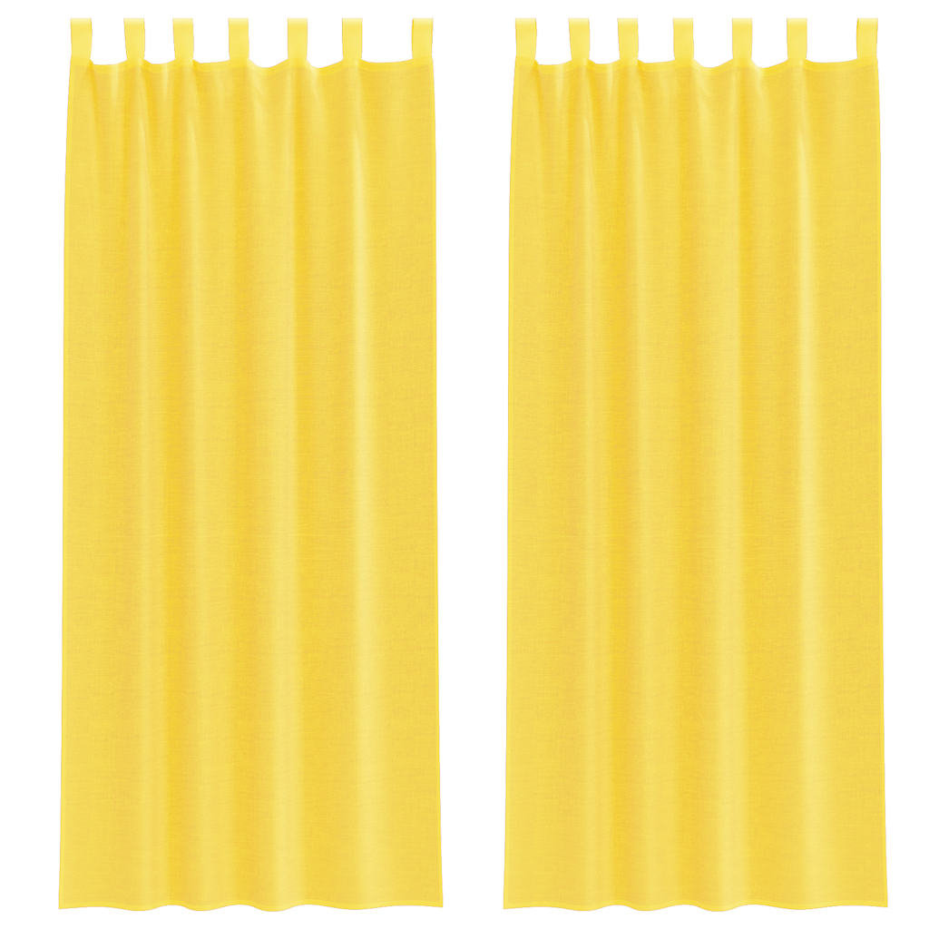 vidaXL Zasłony woalowe z pętelkami 2 szt. Żółte 140x260 cm