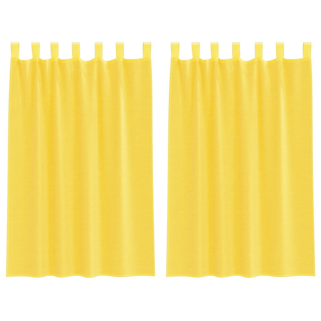 vidaXL Zasłony woalowe z pętelkami 2 szt. Żółte 140x175 cm