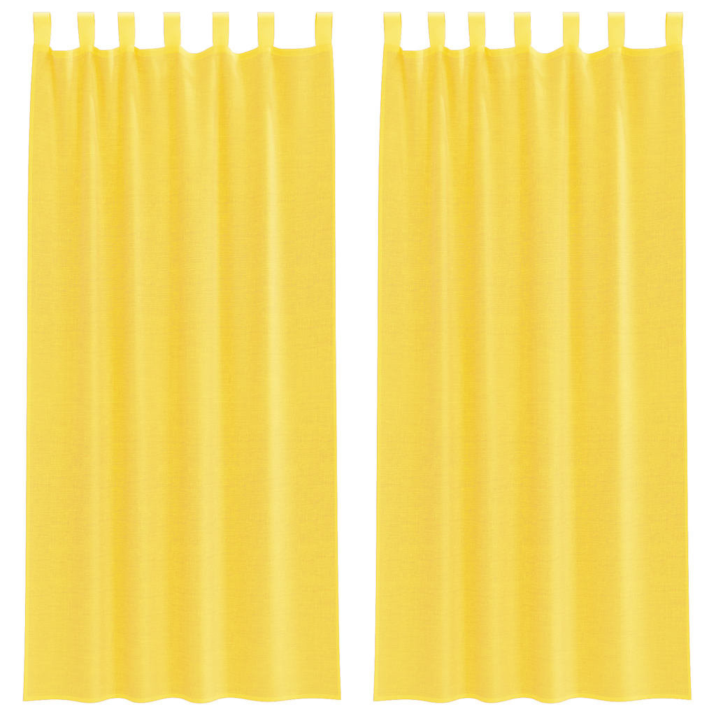 vidaXL Zasłony woalowe z pętelkami 2 szt. Żółte 140x245 cm