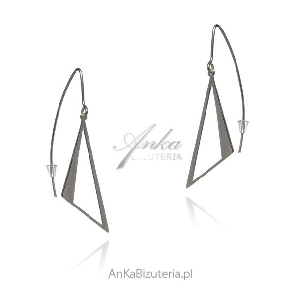 ankabizuteria.pl Kolczyki srebrne długie ażurowe trójkąty