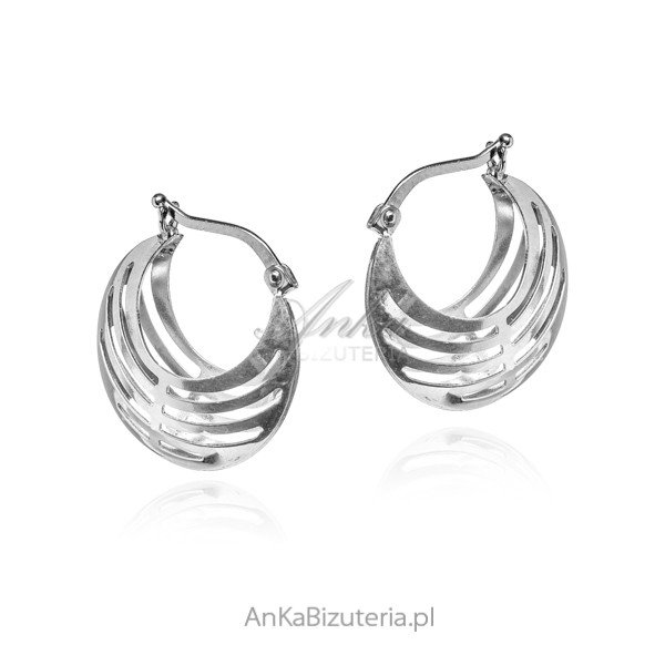 ankabizuteria.pl Kolczyki srebrne ażurowe łódki