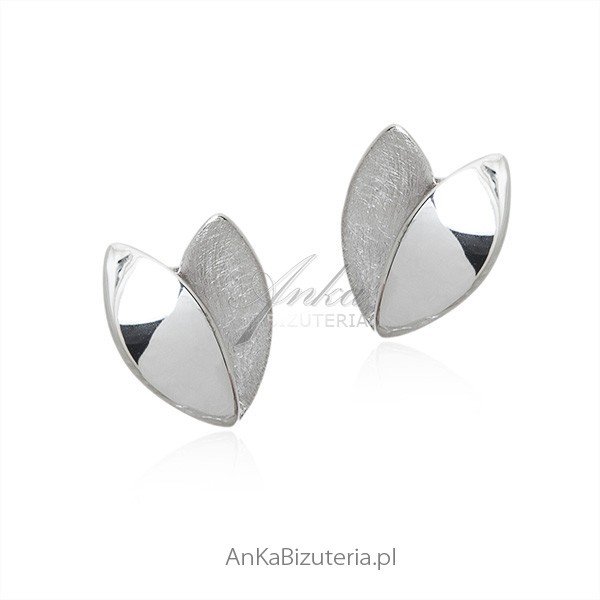 ankabizuteria.pl Kolczyki srebrne rodowane i satynowane 