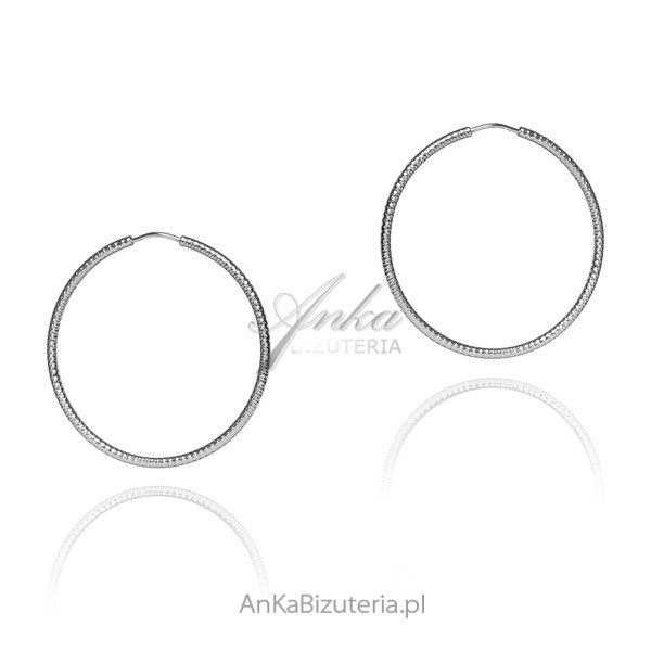 ankabizuteria.pl Kolczyki srebrne kółka grawerowane - średnica 2,5 c