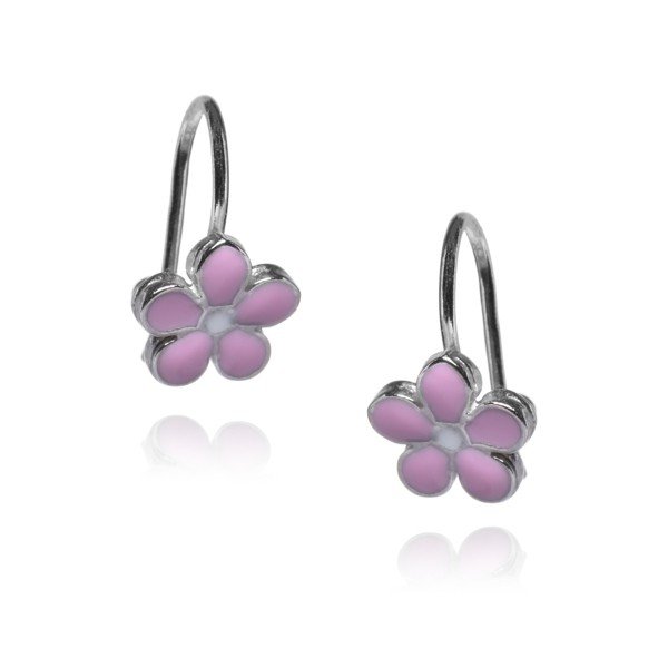 ankabizuteria.pl Kolczyki srebrne kwiatki dziecięce różowe