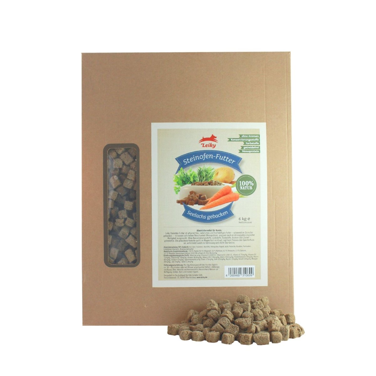 Dorsz czarny z warzywami dla psa karma wypiekana w piecu Leiky 1.5 kg