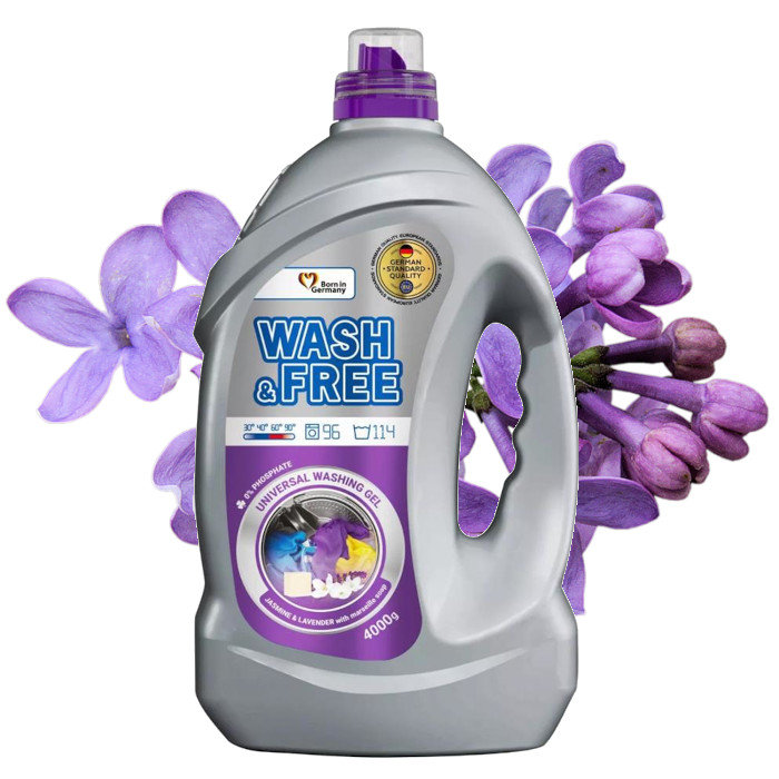 Wash Free Mountain Jasmine & Lavender with Marseille Soap 4KG (żel do prania białych i kolorowych tkanin)