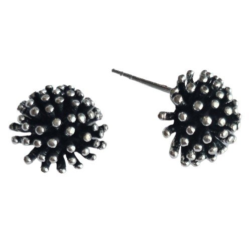 ankabizuteria.pl Kolczyki srebrne JEŻYKI oksydowane na sztyftach