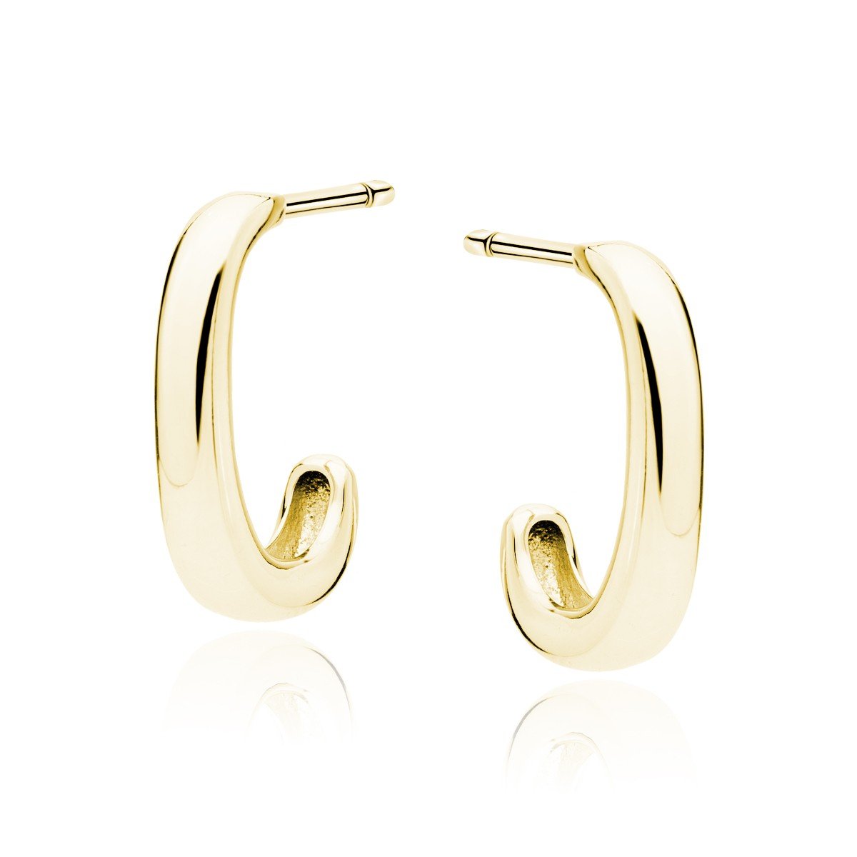 ankabizuteria.pl Kolczyki srebrne pozłacane owalne kółka - sztyfty