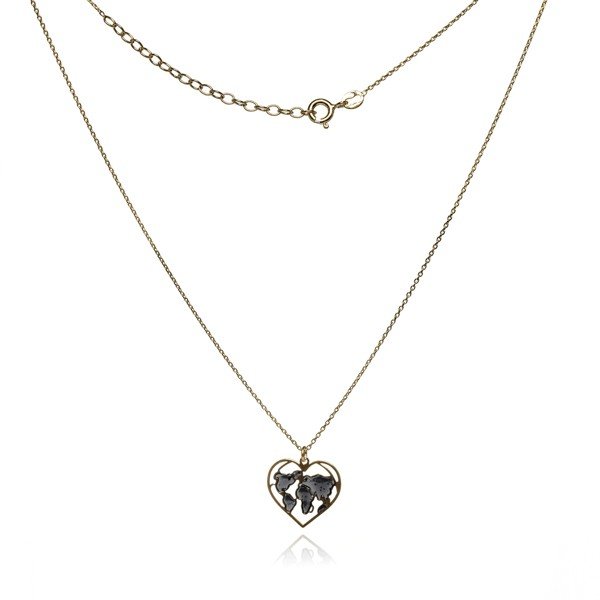 ankabizuteria.pl Srebrny naszyjnik pozłacany z czarną emalią SERCE