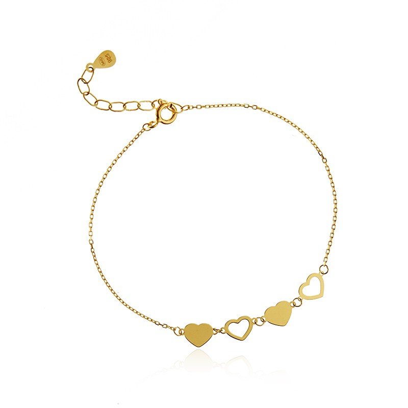 ankabizuteria.pl Bransoletka srebrna pozłacana SERDUSZKA