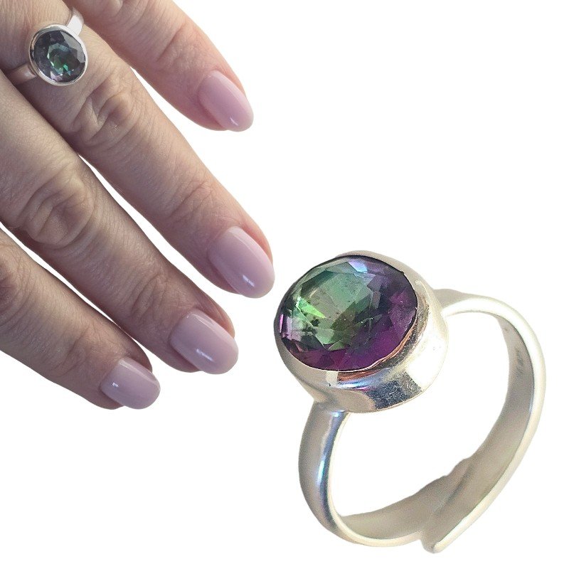 ankabizuteria.pl Pierścionek srebrny z mystic topaz - z możliwością r