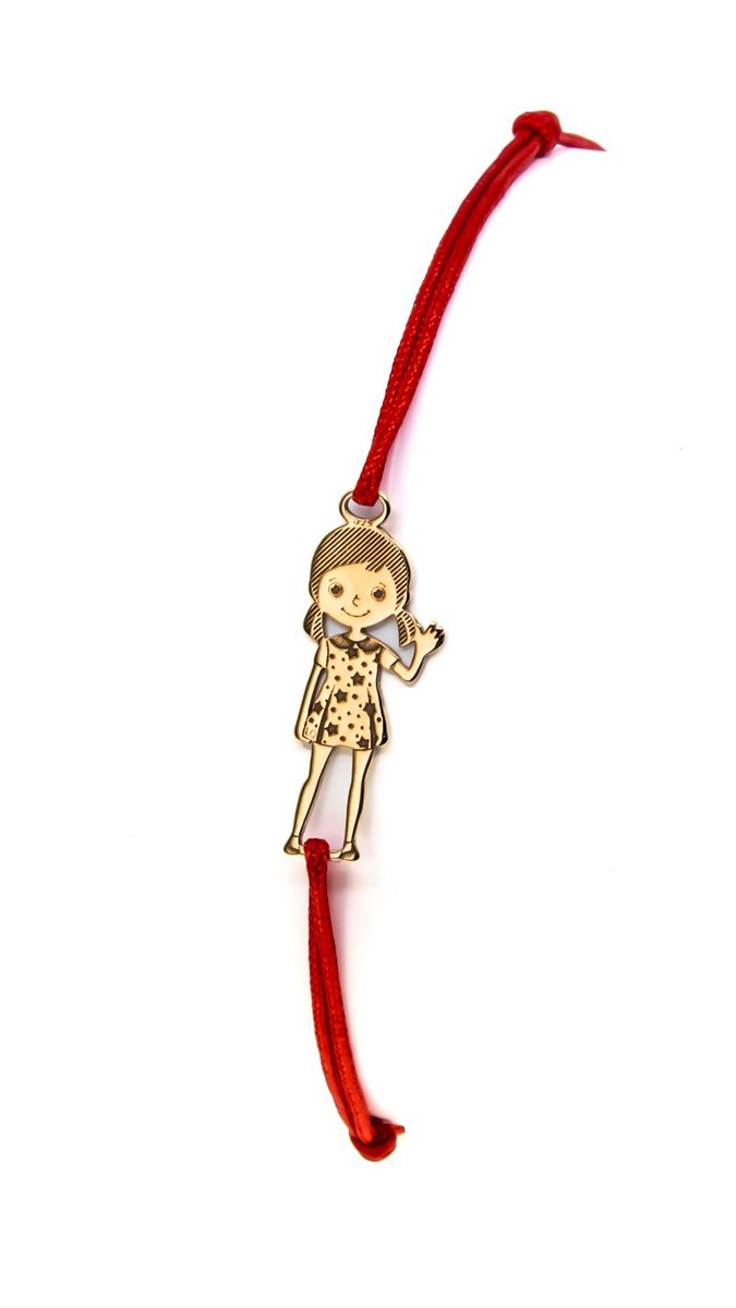 ankabizuteria.pl Bransoletka na czerwonym szmyreczku DZIEWCZYNKA sre