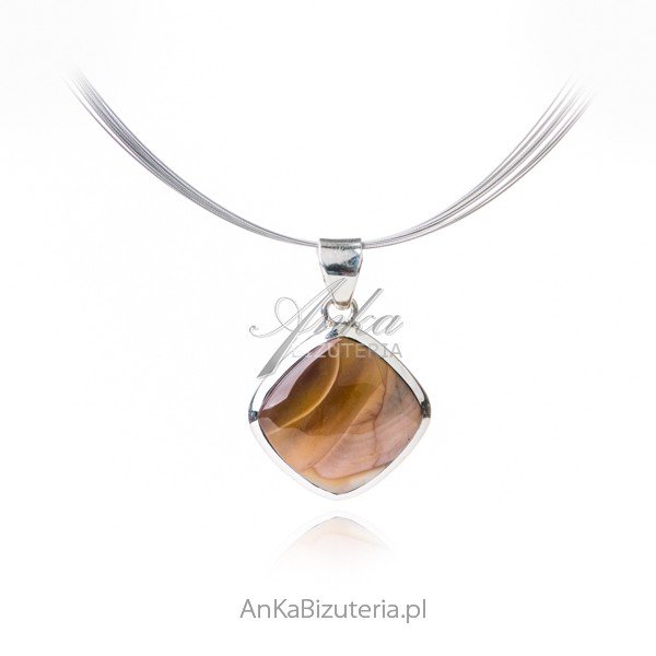 ankabizuteria.pl Srebrna zawieszka z naturalnym AGATEM CRAZY LACE