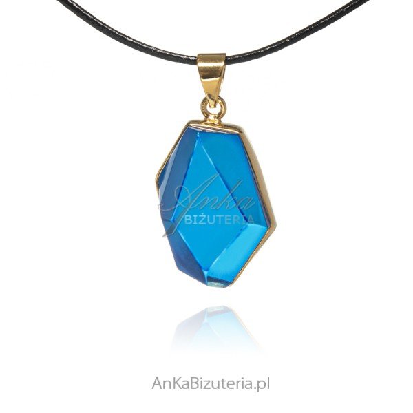 ankabizuteria.pl Fantastyczna srebrna zawieszka pozłacana z niebieski