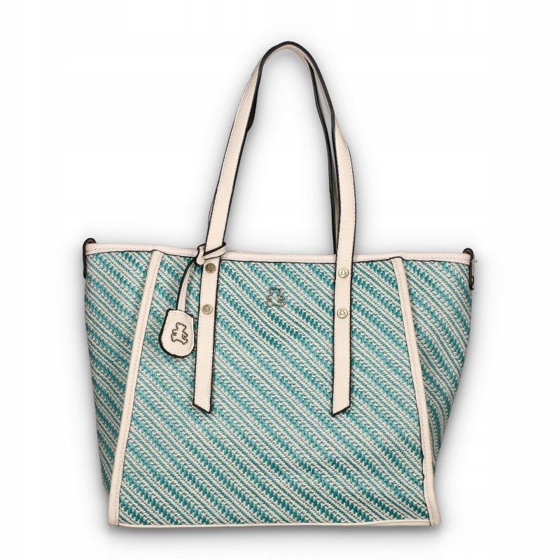 Torebka Damska Listonoszka Pojemna Shopperka Pleciona Na Ramię A4 Różowa