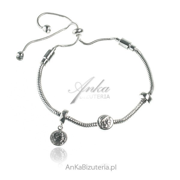 ankabizuteria.pl Bransoletka srebrna MONETY regulowana - HIT Włochy