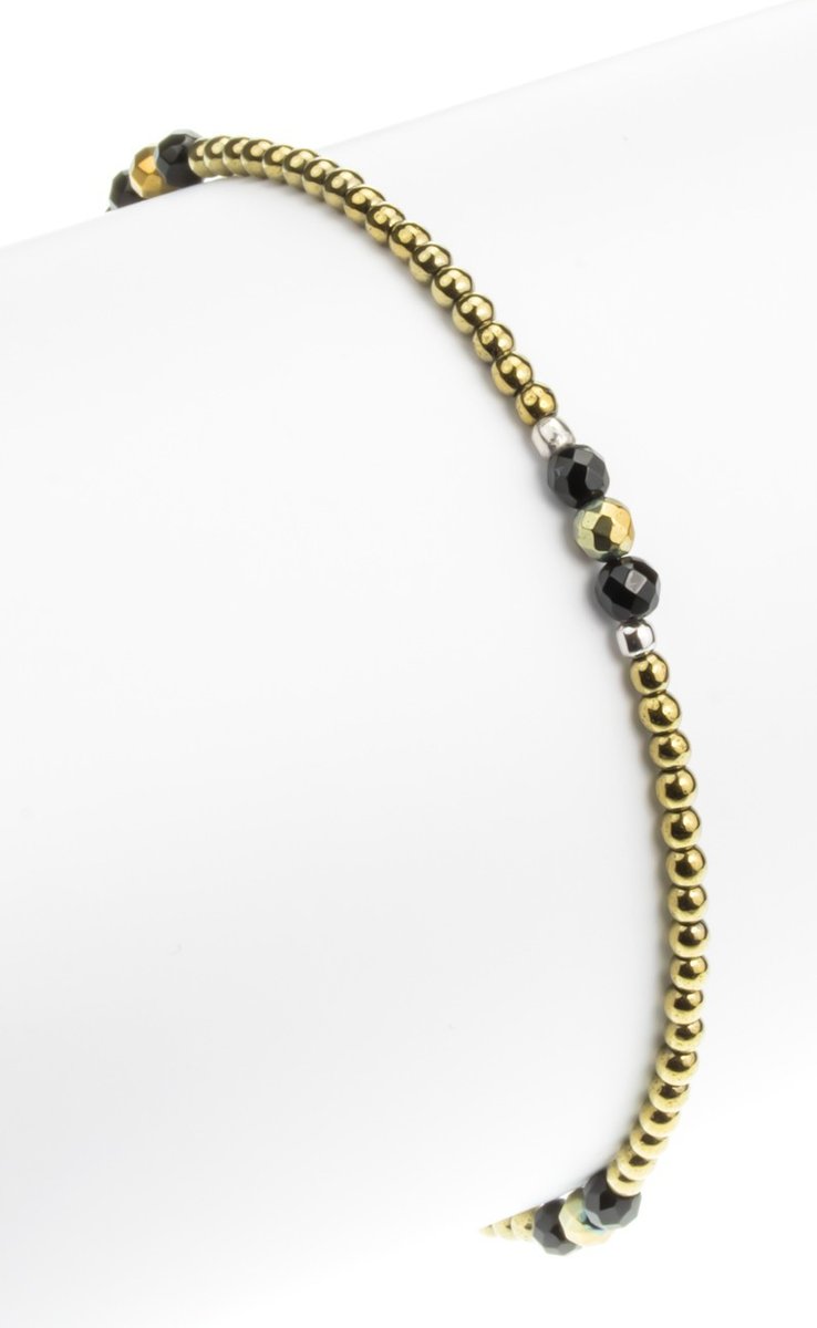 ankabizuteria.pl Bransoletka srebrna pozłacana z hematytem z frędzlem