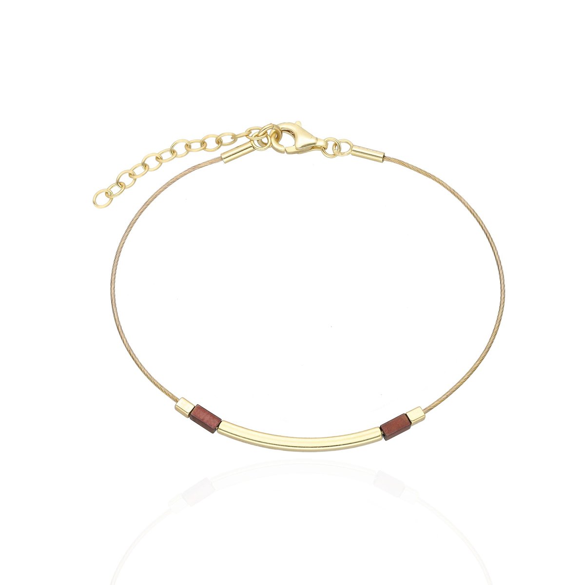 ankabizuteria.pl Bransoletka srebrna pozłacana z brązowym hematytem