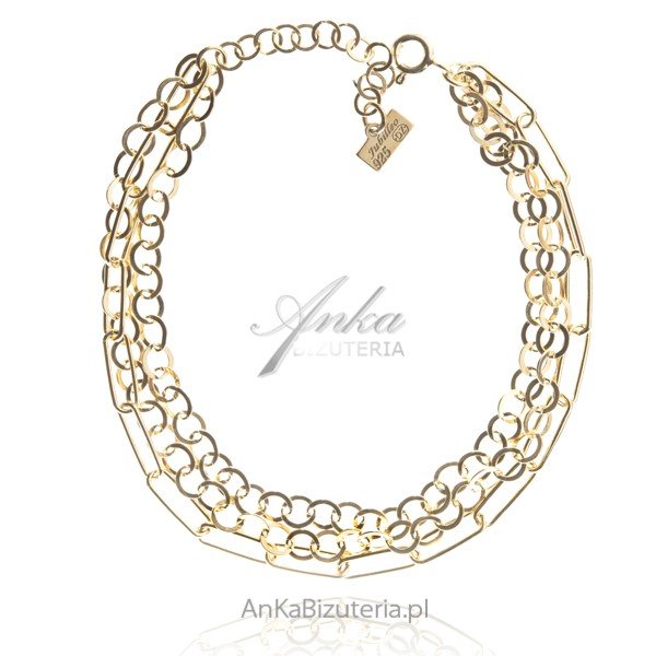 ankabizuteria.pl Bransoletka srebrna pozłacana - połączenie różnych ł
