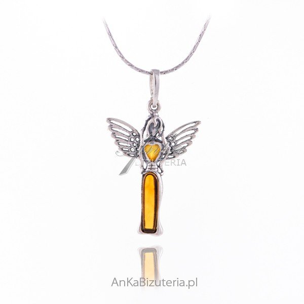 ankabizuteria.pl Zawieszka srebrna z bursztynem ANIELICA