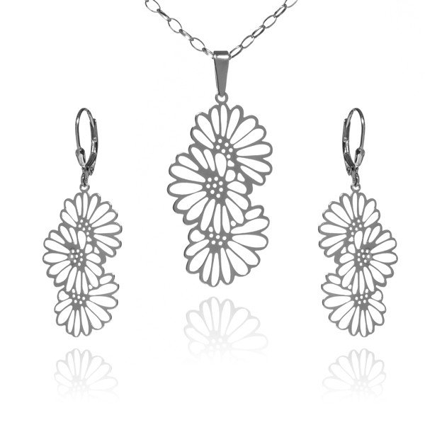 ankabizuteria.pl Komplet biżuteria srebrna KWIATY POLSKIE