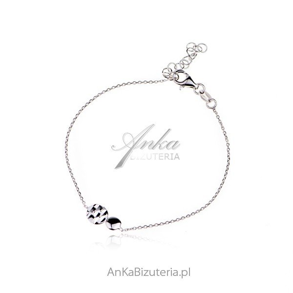 ankabizuteria.pl Srebrna bransoletka kółeczka diamentowana