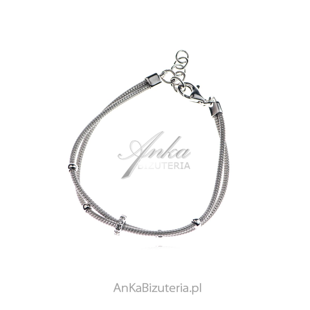 ankabizuteria.pl Bransoletka srebrna włoska z cyrkoniamii Calza