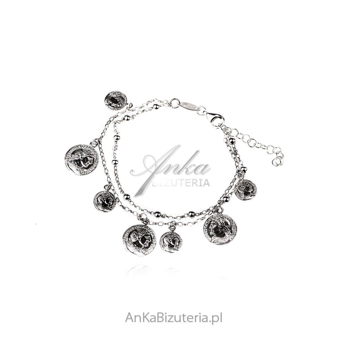 ankabizuteria.pl Bransoletka srebrna MONETY - włoski design