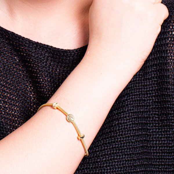 ankabizuteria.pl Srebrna bransoletka pozłacana z monetami - regulow