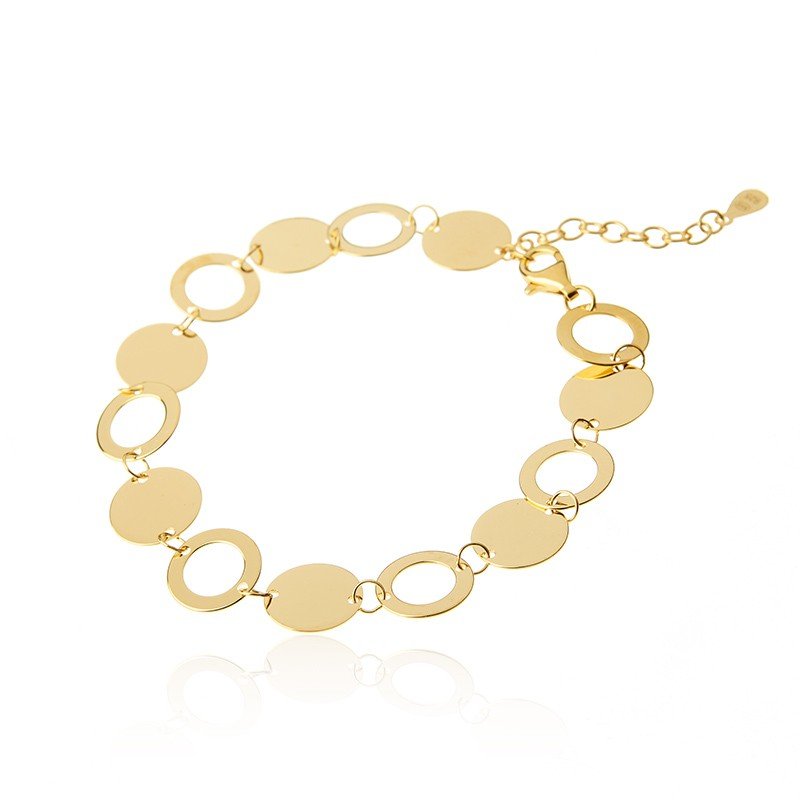 ankabizuteria.pl Bransoletka srebrna pozłacana ORYGINALNA z kółeczkam