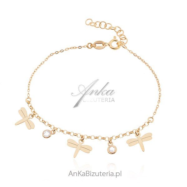 ankabizuteria.pl Bransoletka srebrna WAŻKI pozłacana z kryształkami S