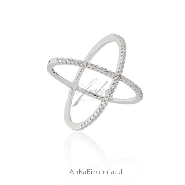 ankabizuteria.pl Modna biżuteria Pierścionek srebrny X - Line Argent