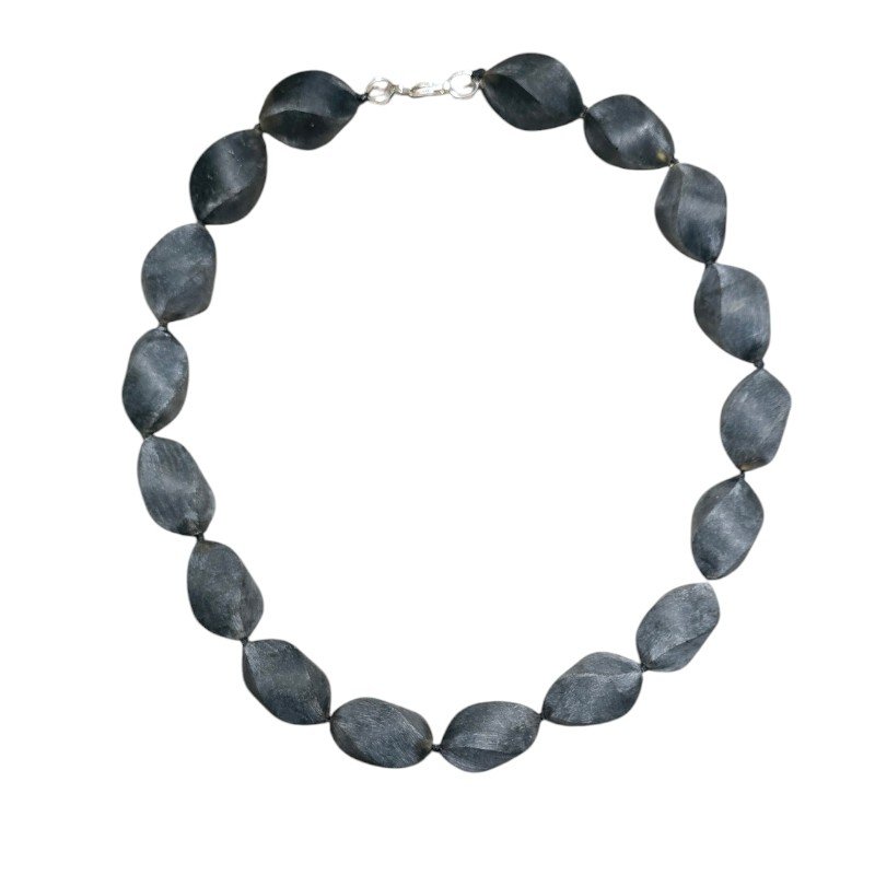 ankabizuteria.pl Oryginalny naszyjnik srebrny z owalnych skrętnych k