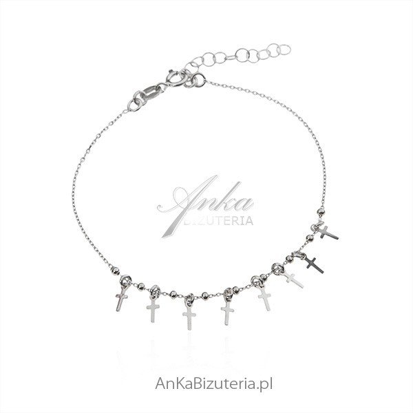 ankabizuteria.pl Bransoletka srebrna z maleńkimi krzyżykami