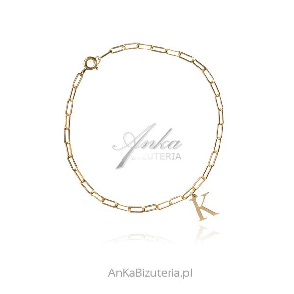 ankabizuteria.pl Bransoletka srebrna pozłacana na łańcuszku UNIONS -