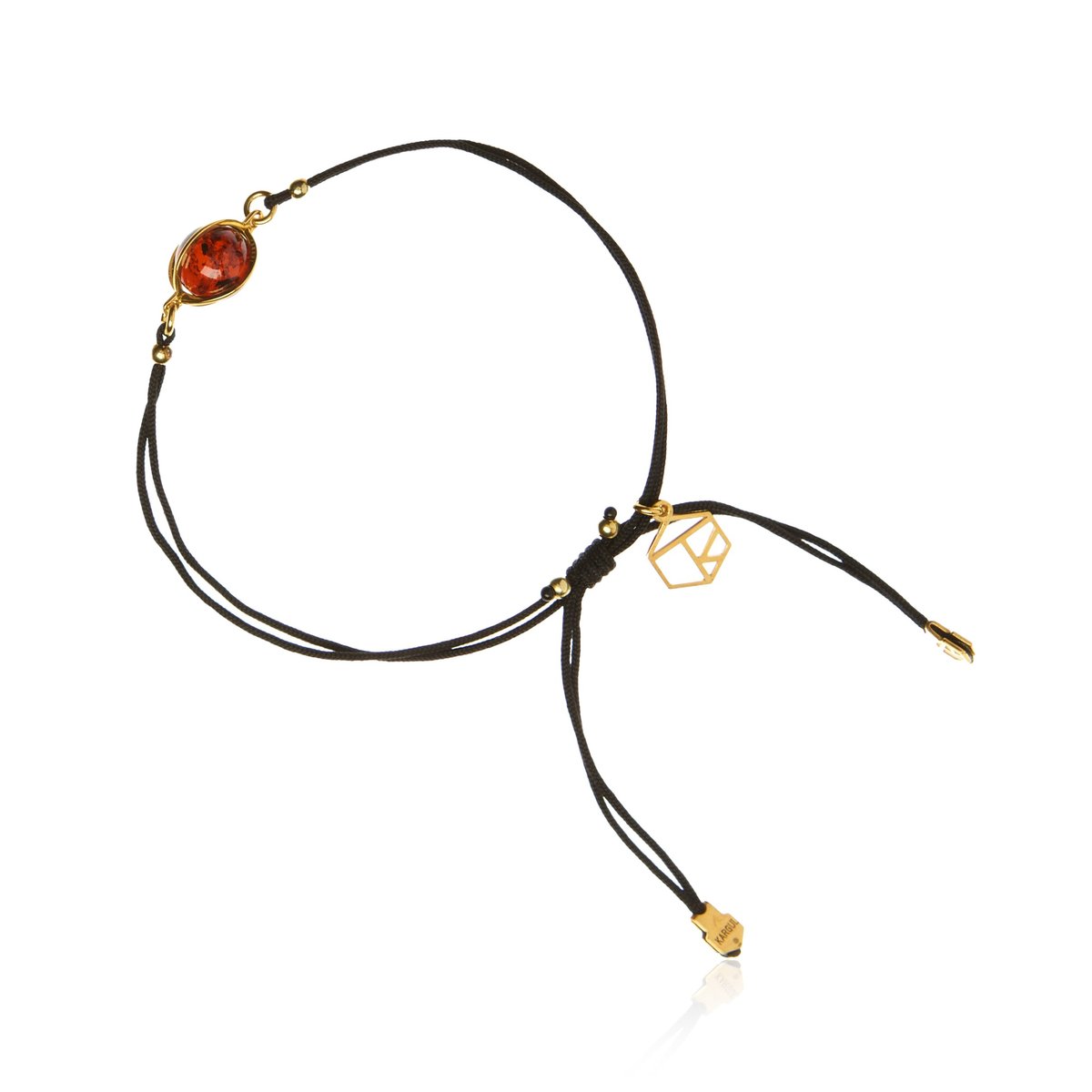 ankabizuteria.pl Bransoletka srebrna pozłacana QLE z wiśniowym burszt