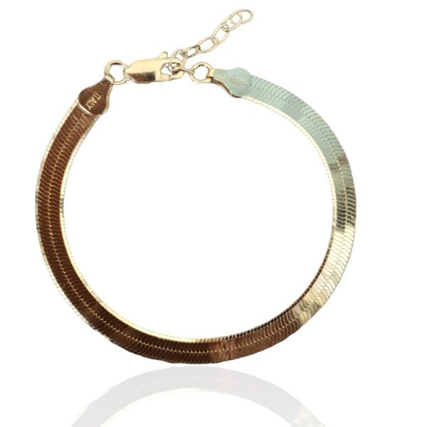 ankabizuteria.pl Bransoletka srebrna pozłacana ŻMIJKA 6mm