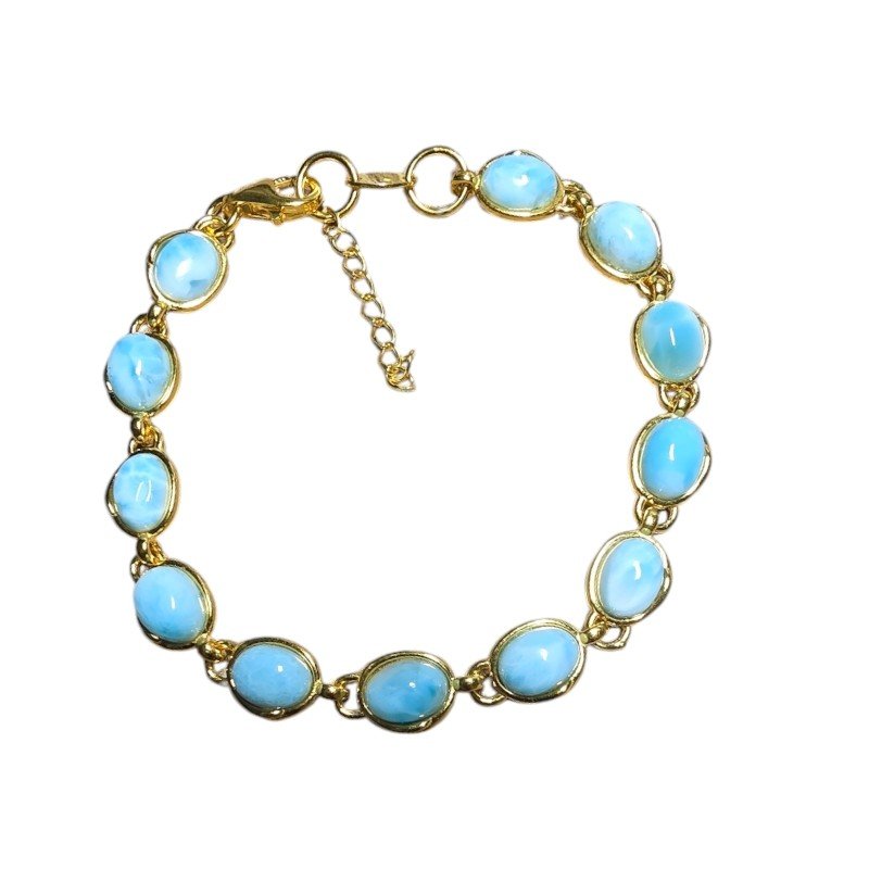 ankabizuteria.pl Bransoletka srebrna pozłacana z larimarem - odkryj