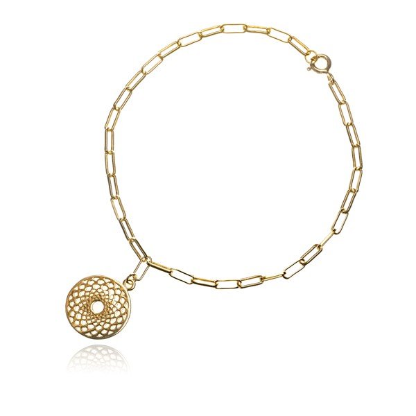 ankabizuteria.pl Bransoletka srebrna pozłacana na modnym łańcuszku z