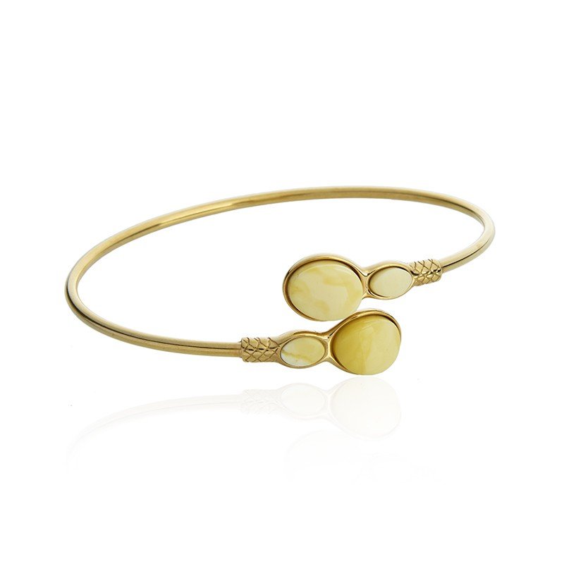 ankabizuteria.pl Bransoletka srebrna pozłacana z żółto - białym burs