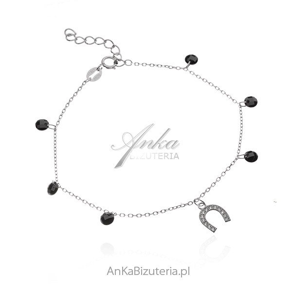 ankabizuteria.pl Bransoletka srebrna z czarnymi cyrkoniami - Bransol
