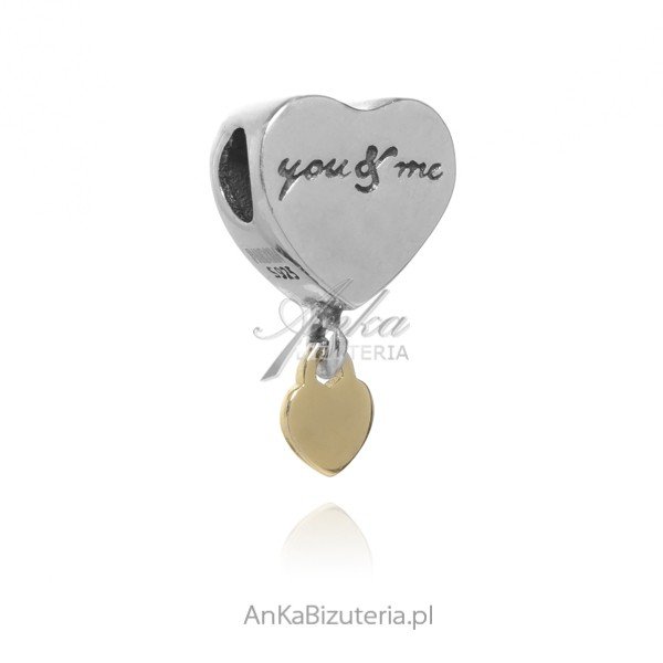 ankabizuteria.pl Zawieszka srebrna pozłacanai Charms -SERDUSZKO