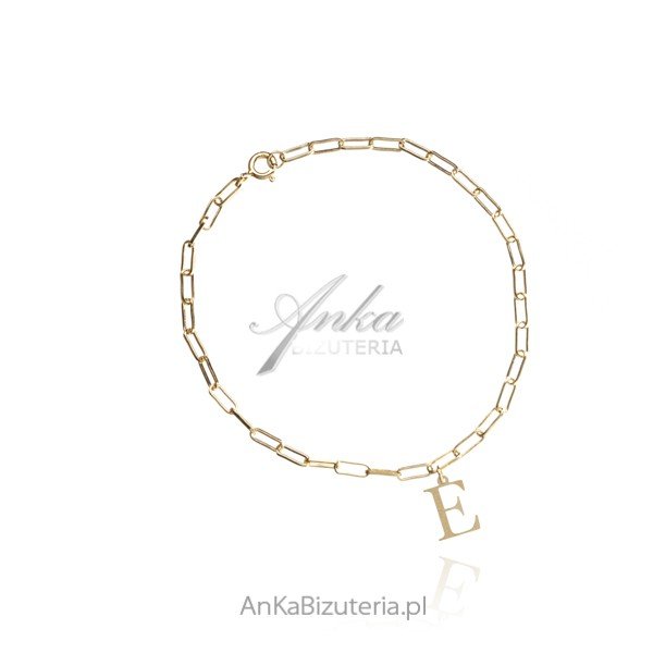 ankabizuteria.pl Bransoletka srebrna pozłacana na łańcuszku UNIONS -