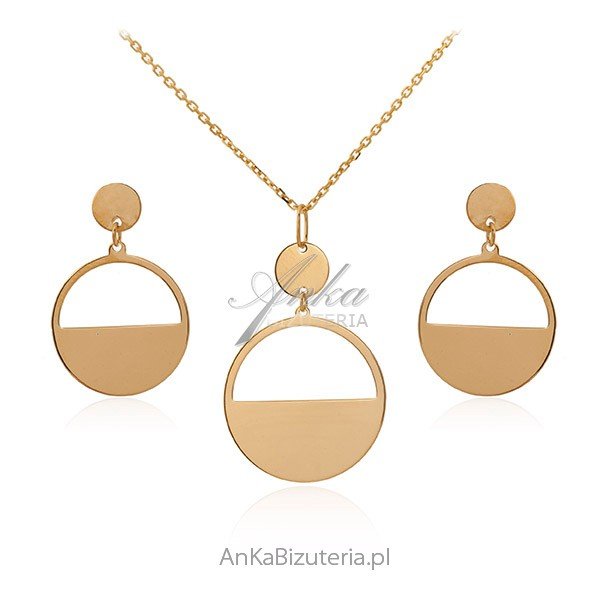 ankabizuteria.pl Komplet biżuteria srebrna pozłacana