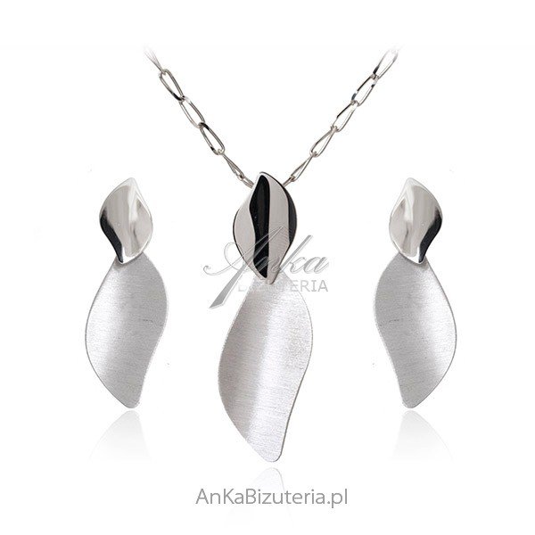 ankabizuteria.pl Elegancka biżuteria - Komplet biżuteria srebrna saty