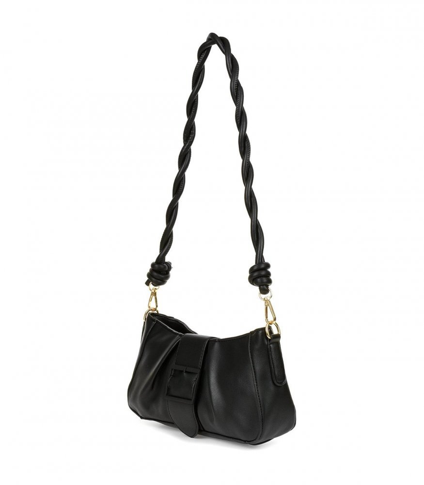 Torebka Damska Ekoskóra Listonoszka Mała Na Ramię Wizytowa Czarna