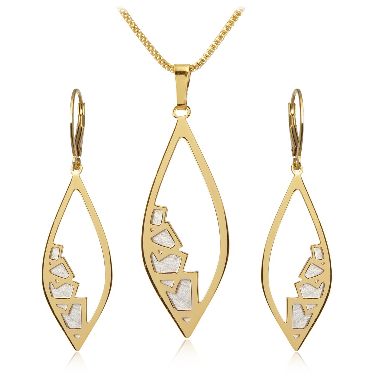 ankabizuteria.pl Komplet biżuteria srebrna pozłacana ZOE