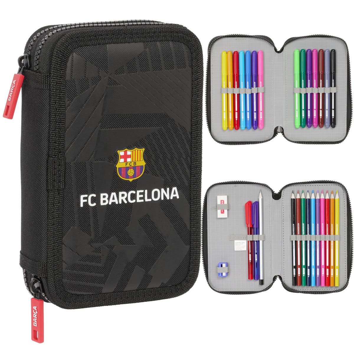 PIÓRNIK PODWÓJNY FC BARCELONA TEAM 24/25 BLACK