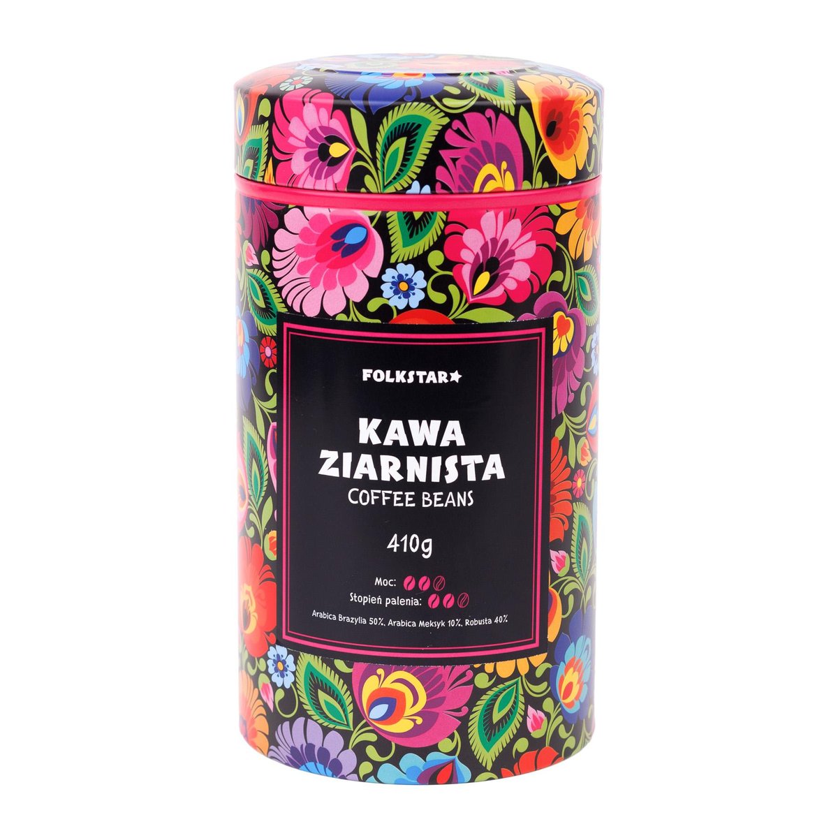 KAWA ZIARNISTA W PUSZCE FOLK 410g - ŁOWICKA CZARNA FOLKSTAR