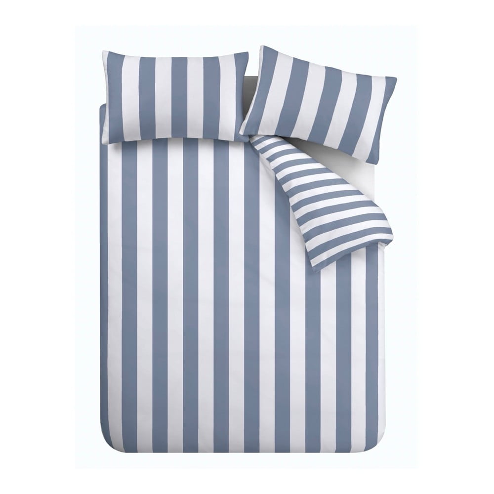 Biało-niebieska pościel dwuosobowa 200x200 cm Cove Stripe – Catherine Lansfield